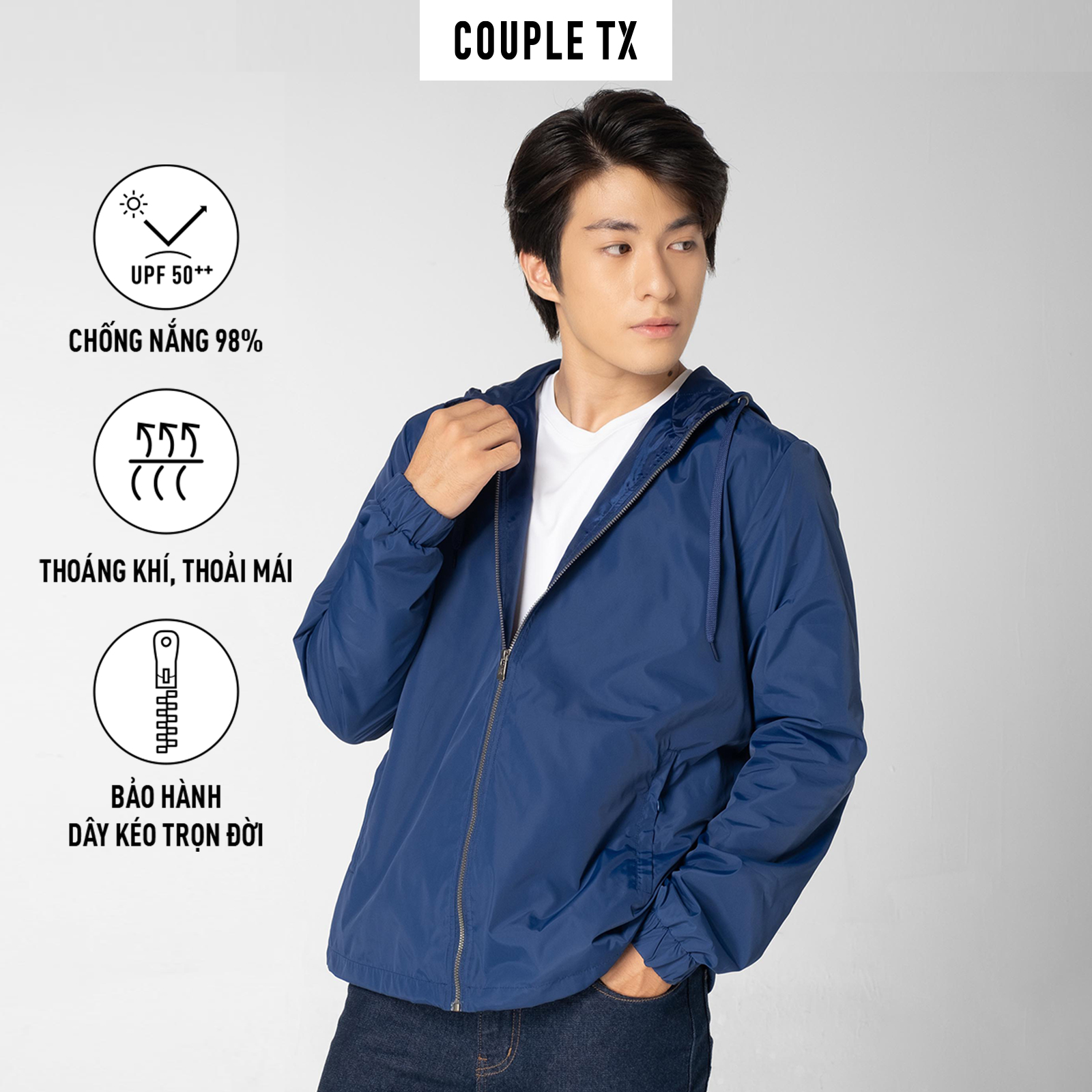 Mô tả Áo Khoác Nam Couple TX Dù Nón 2 Lớp Basic MOP 1066 - 1