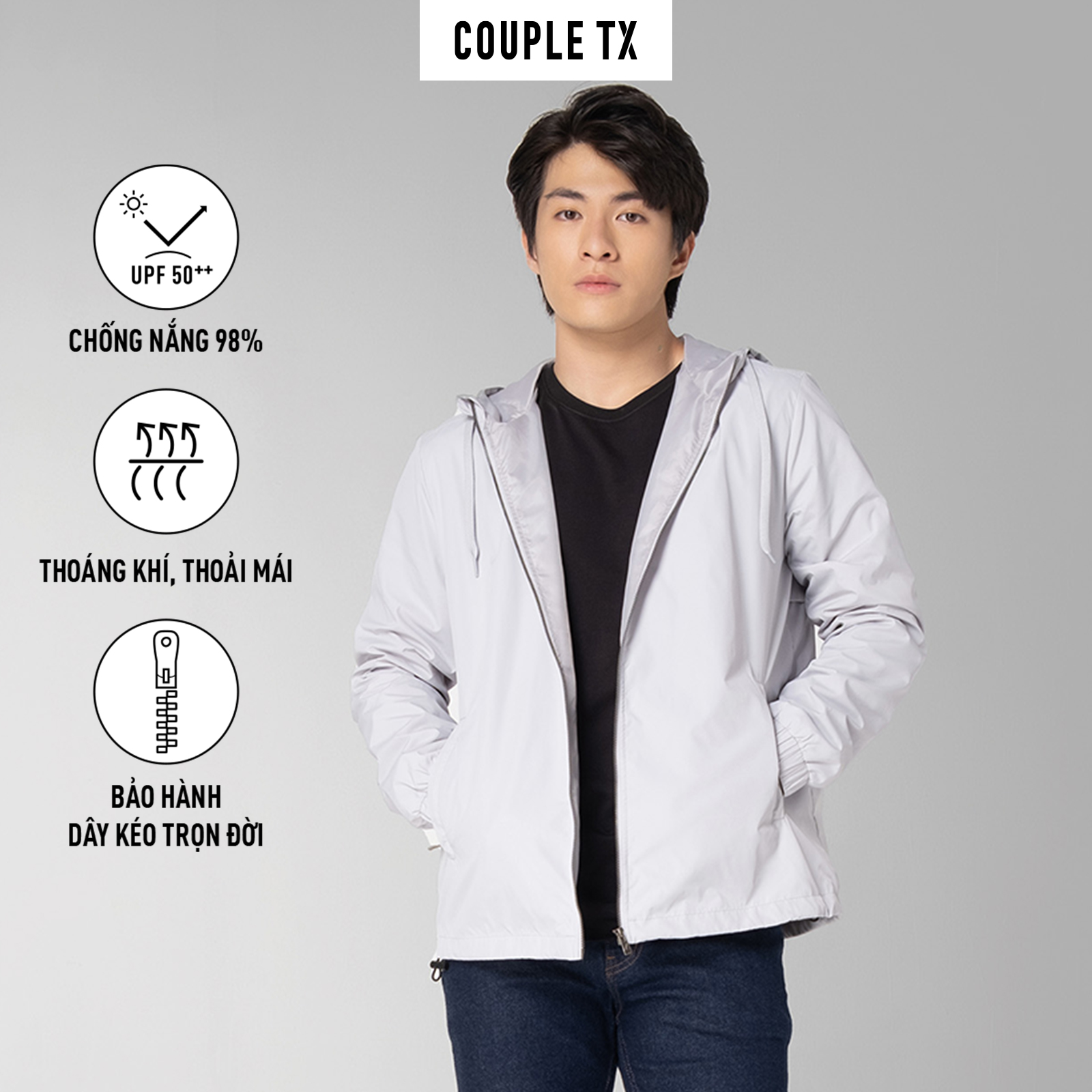 Mô tả Áo Khoác Nam Couple TX Dù Nón 2 Lớp Basic MOP 1066 - 2