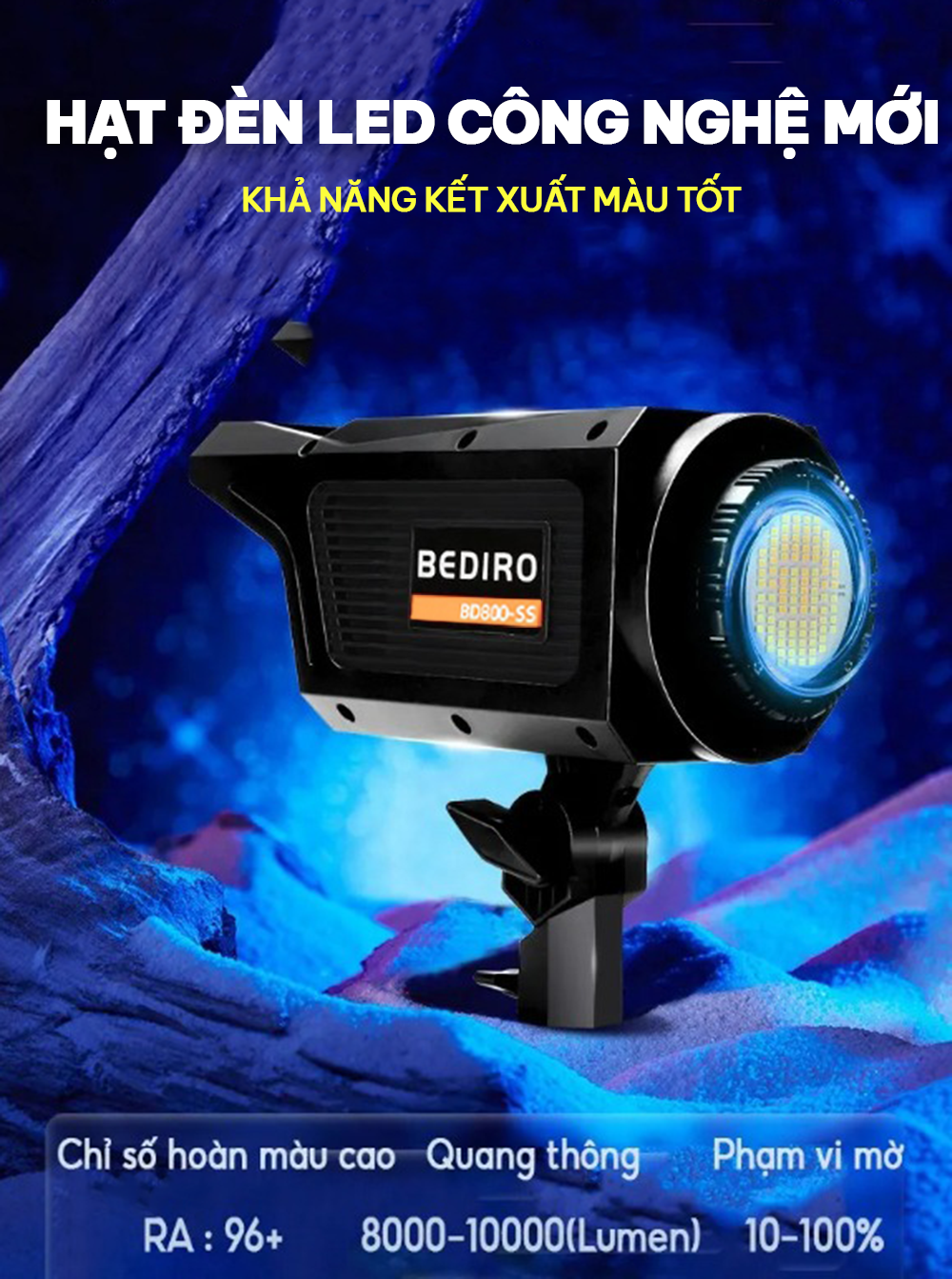 Đèn LED Bediro Bd-800Ss 100W Ngàm Bowens Cho Studio Phòng Chụp Sản Phẩm ...