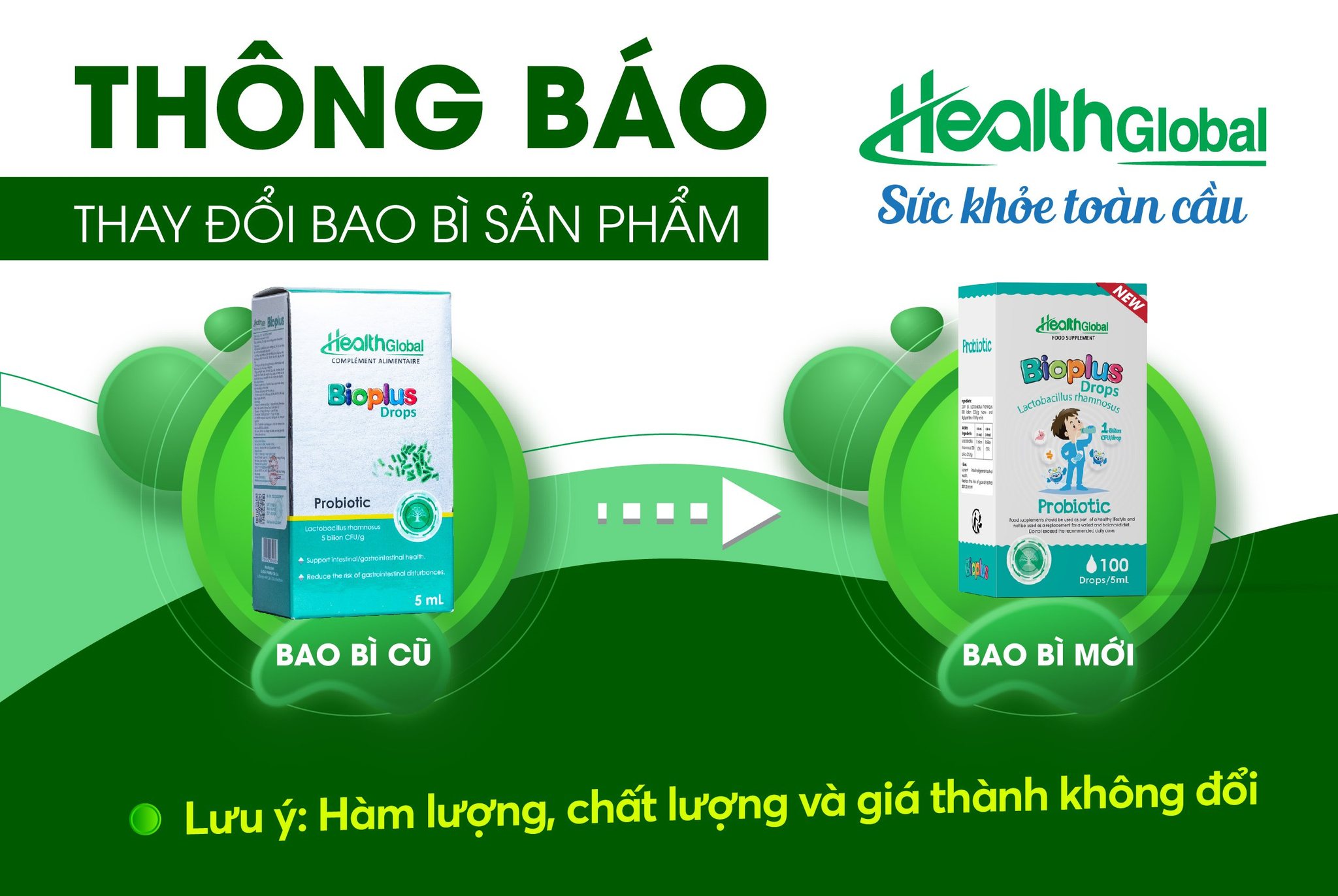 (MUA 1 TẶNG 1 QUÀ) Men Vi Sinh Bioplus Drops HealthGlobal 5ml Cải Thiện ...