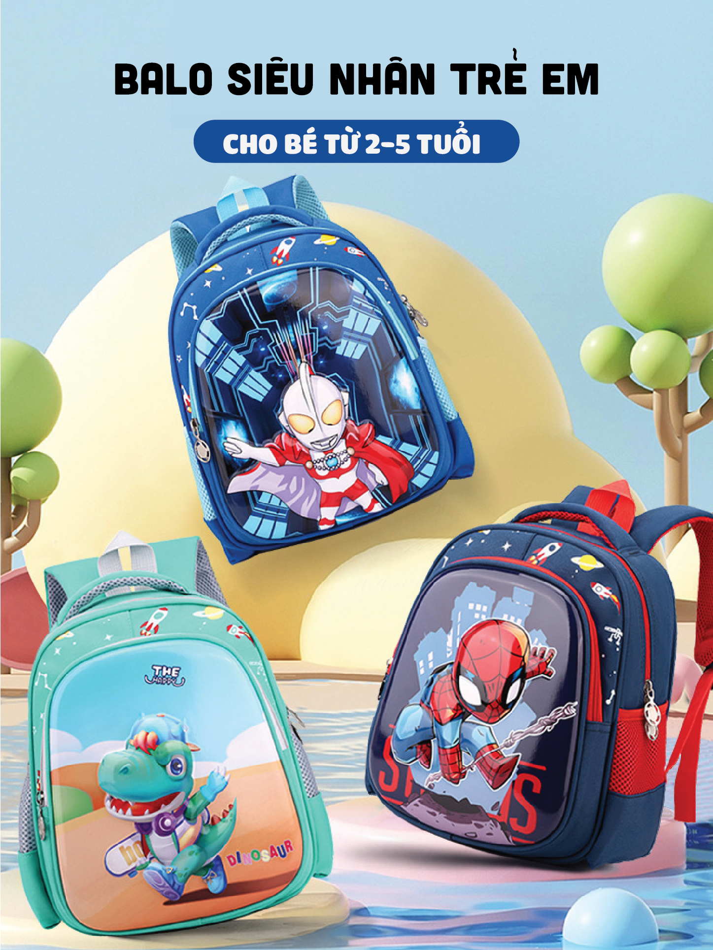 Mô tả Balo mẫu giáo cho bé trai 1989KIDS đi học từ 2 đến 5 tuổi,bề mặt nhựa eva chống thấm nước,balo bé trai cute,,balo trẻ em - 1