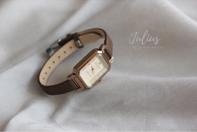 Mô tả Đồng hồ nữ Julius Hàn Quốc Ja-951 dây da (Nâu) - 5