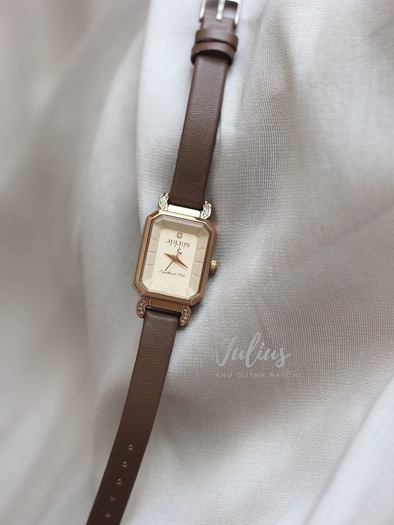 Mô tả Đồng hồ nữ Julius Hàn Quốc Ja-951 dây da (Nâu) - 9