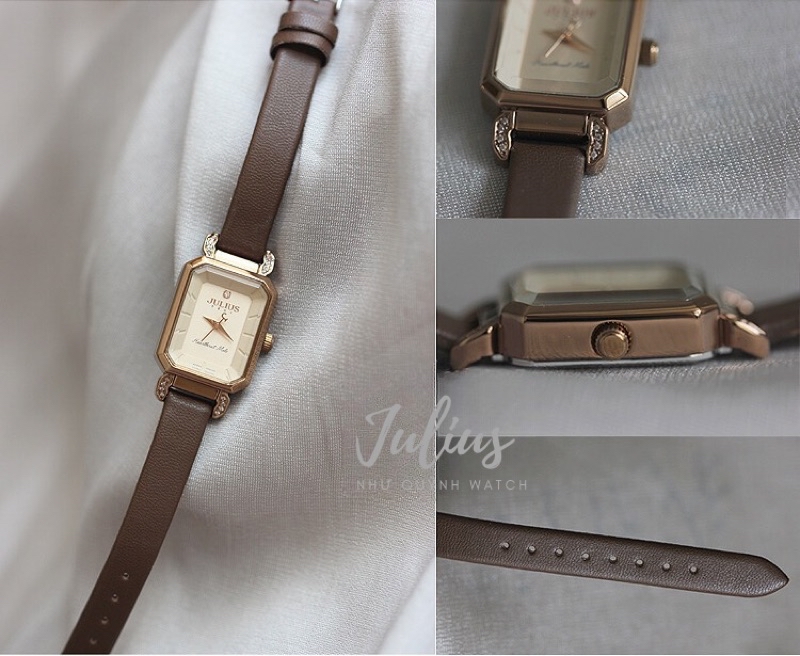 Mô tả Đồng hồ nữ Julius Hàn Quốc Ja-951 dây da (Nâu) - 10