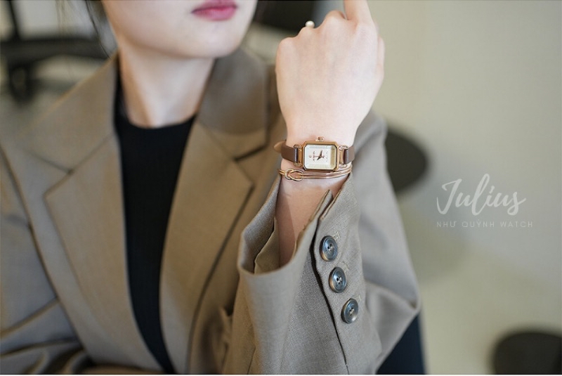 Mô tả Đồng hồ nữ Julius Hàn Quốc Ja-951 dây da (Nâu) - 11