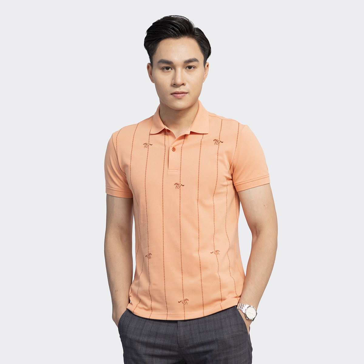 Mô tả Áo Polo Nam INSIDEMEN Tay Ngắn Họa Tiết SlimFit Thoáng Khí Làm Mát Tự Nhiên Nhiều Màu IPS006S3 - 5