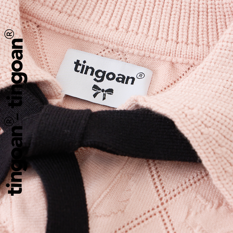 Mô tả TINGOAN® - Áo len hồng crop bề mặt len hoạ tiết quả trám buộc nơ YURI YURI TOP/PK PHIÊN BẢN MỚI NHẤT T6/2024 - 1