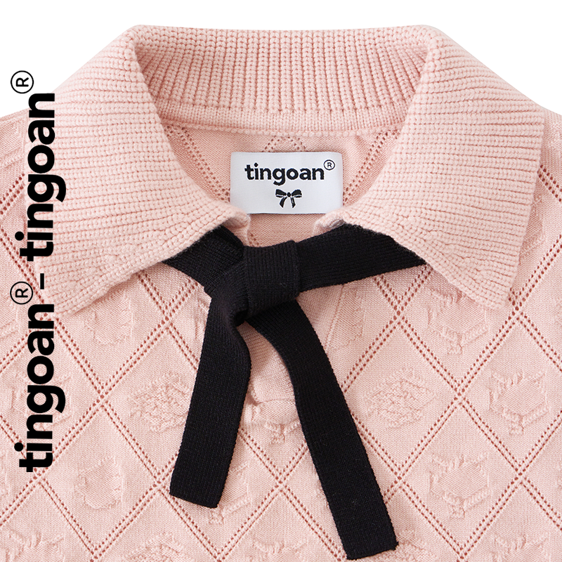 Mô tả TINGOAN® - Áo len hồng crop bề mặt len hoạ tiết quả trám buộc nơ YURI YURI TOP/PK PHIÊN BẢN MỚI NHẤT T6/2024 - 2