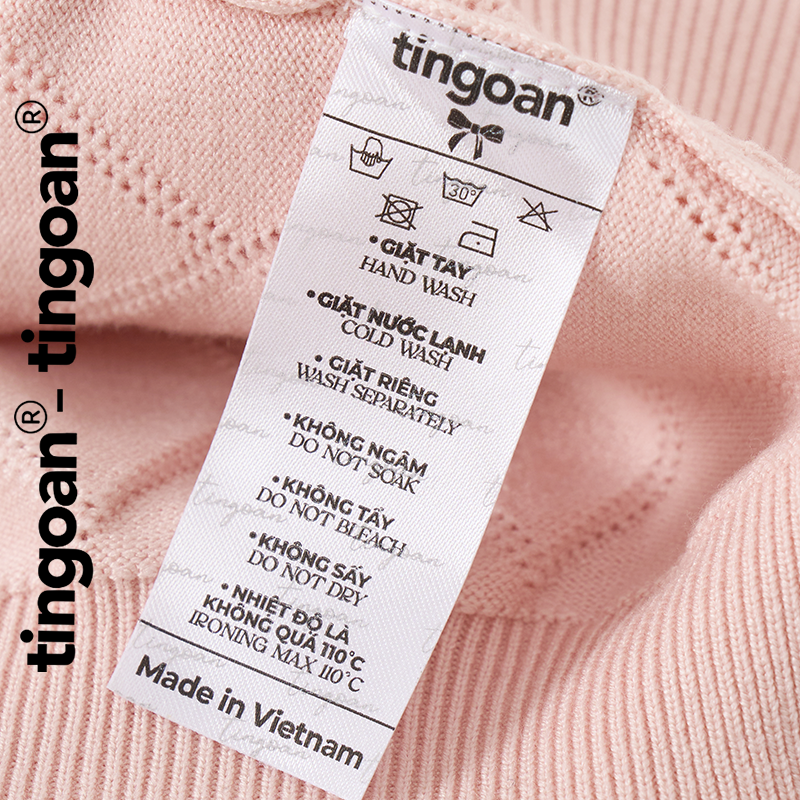 Mô tả TINGOAN® - Áo len hồng crop bề mặt len hoạ tiết quả trám buộc nơ YURI YURI TOP/PK PHIÊN BẢN MỚI NHẤT T6/2024 - 3