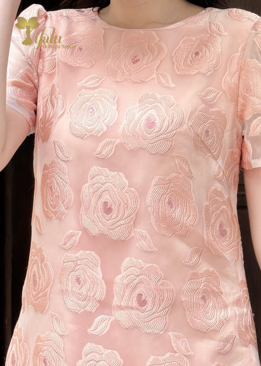 Mô tả Đầm suông thiết kế bigsize Zol by TIFALU chất organza hoa 3D sang trọng - ZOL323ORG - 1