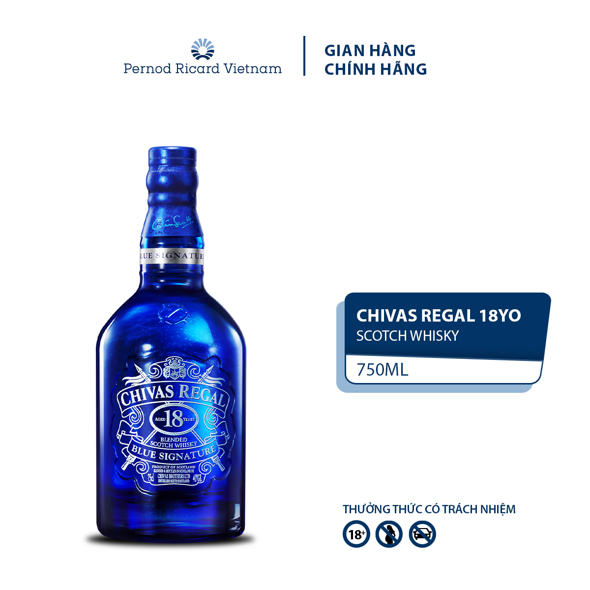 Mô tả Rượu Whisky Chivas Regal 18 Blue Signature Nồng Độ Alc 40% 700ml Kèm Hộp - 1