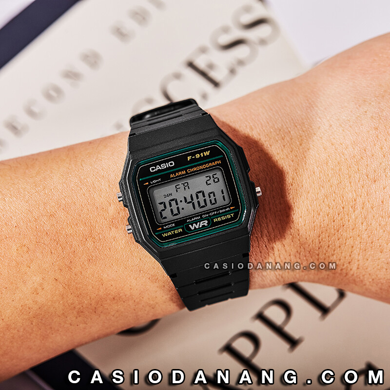 Mô tả Đồng hồ nam dây nhựa Casio chính hãng F-91W-3HDG (35mm) - 1