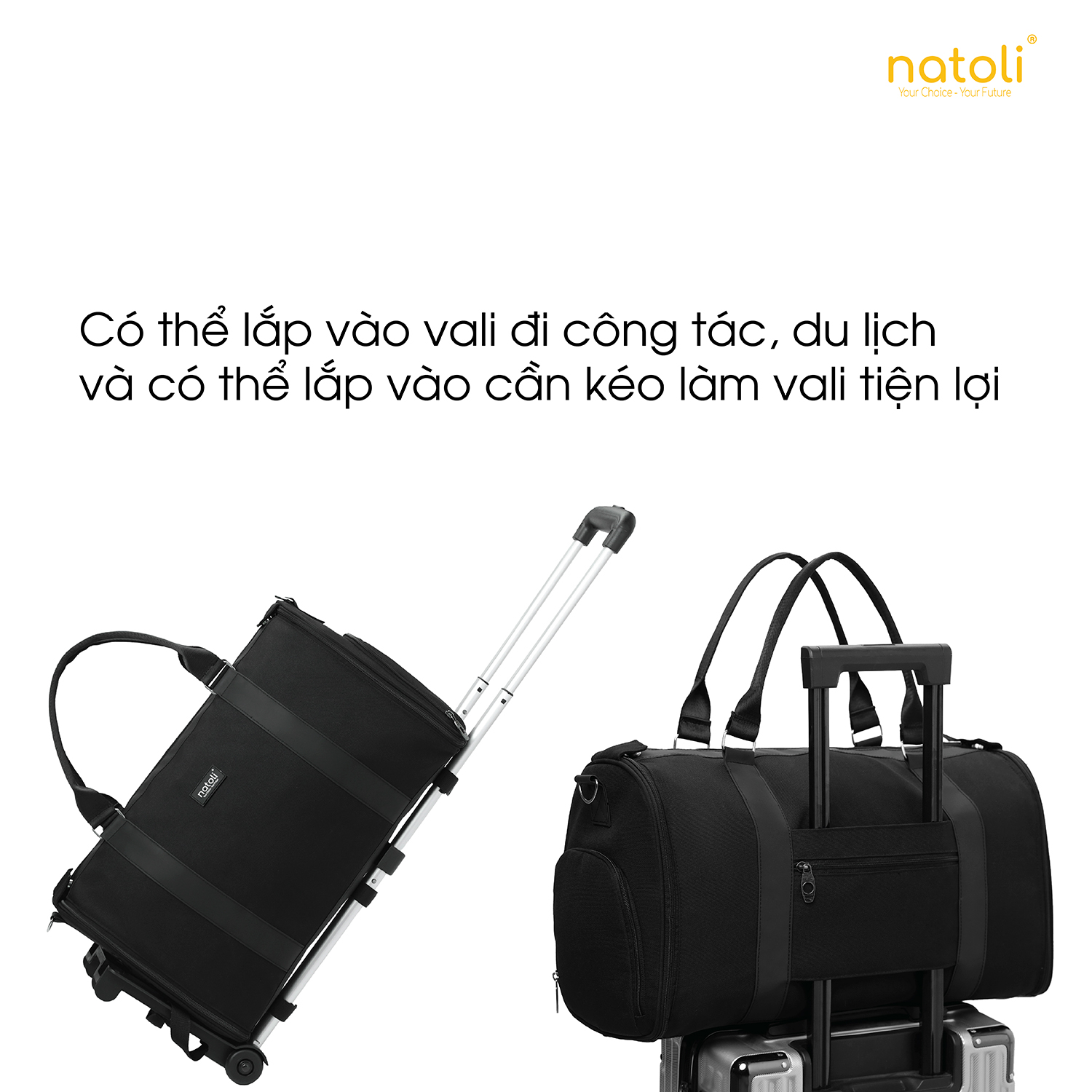 Mô tả Túi xách du lịch gấp gọn có bánh xe Thương hiệu Natoli Túi trống du lịch cỡ lớn, to đa năng BST Utility Bag T18 - 5