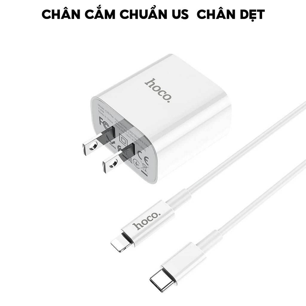 Mô tả Bộ Sạc Nhanh PD 20W Chính Hãng HOCO Cho IP 7-8-X-Xr-Xs-Xsm-11-12-13-14-15-Pro-Plus-Promax - Không Nóng Máy, Không Đơ - 3