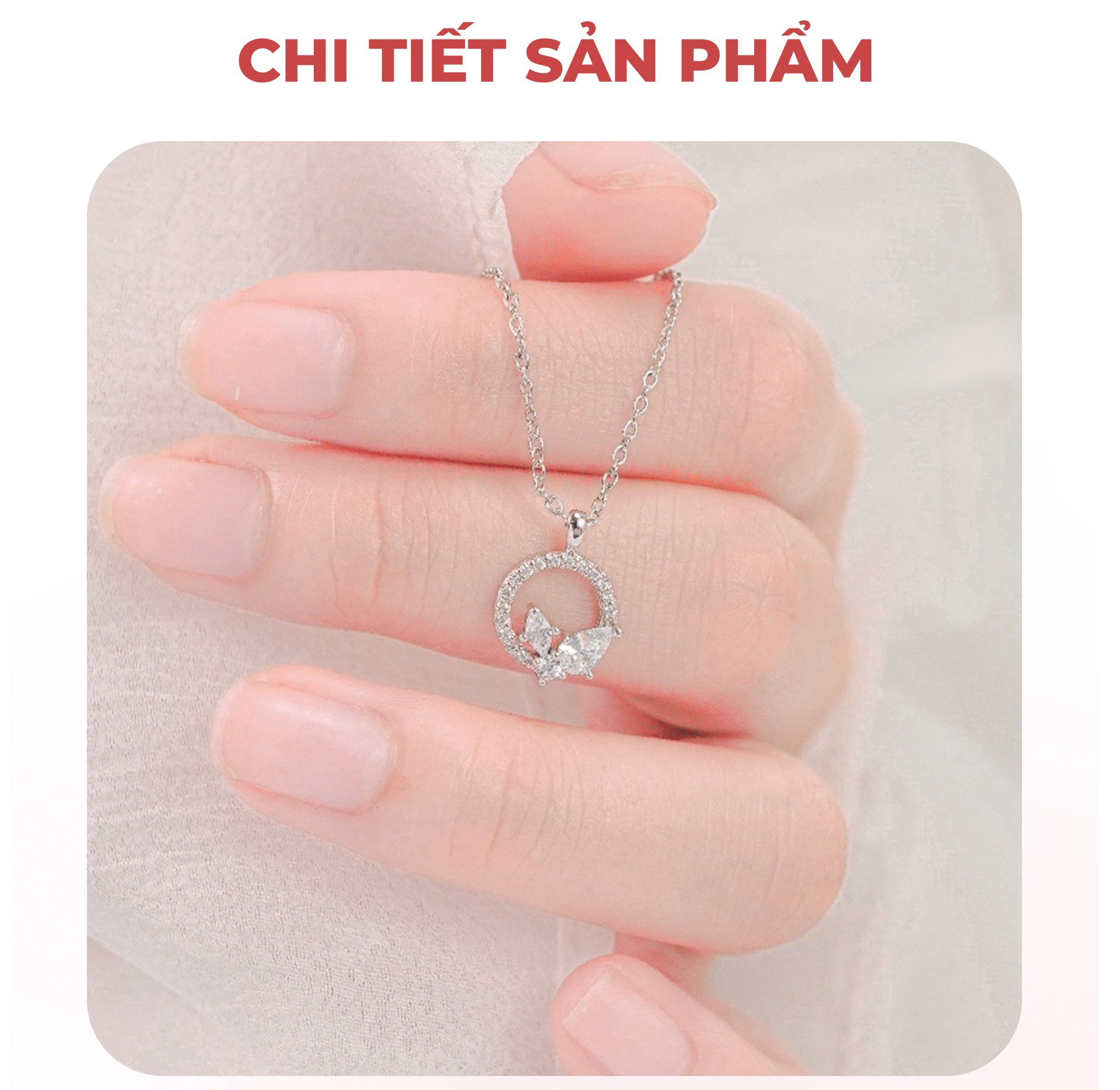 Mô tả Dây chuyền nữ CDE Sparkling Herbarium Circle Necklace Silver CDE6388SV - Dây chuyền nữ - 3