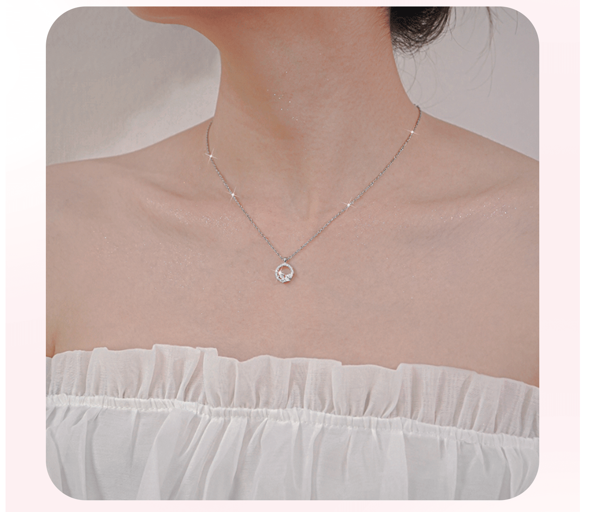 Mô tả Dây chuyền nữ CDE Sparkling Herbarium Circle Necklace Silver CDE6388SV - Dây chuyền nữ - 4