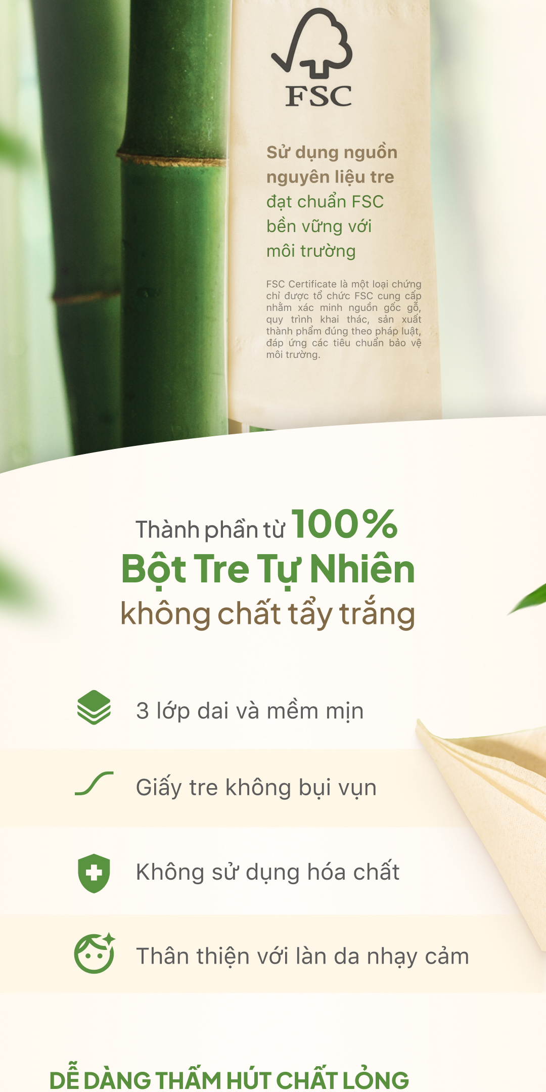 Giấy ăn rút Fudo Bamboo