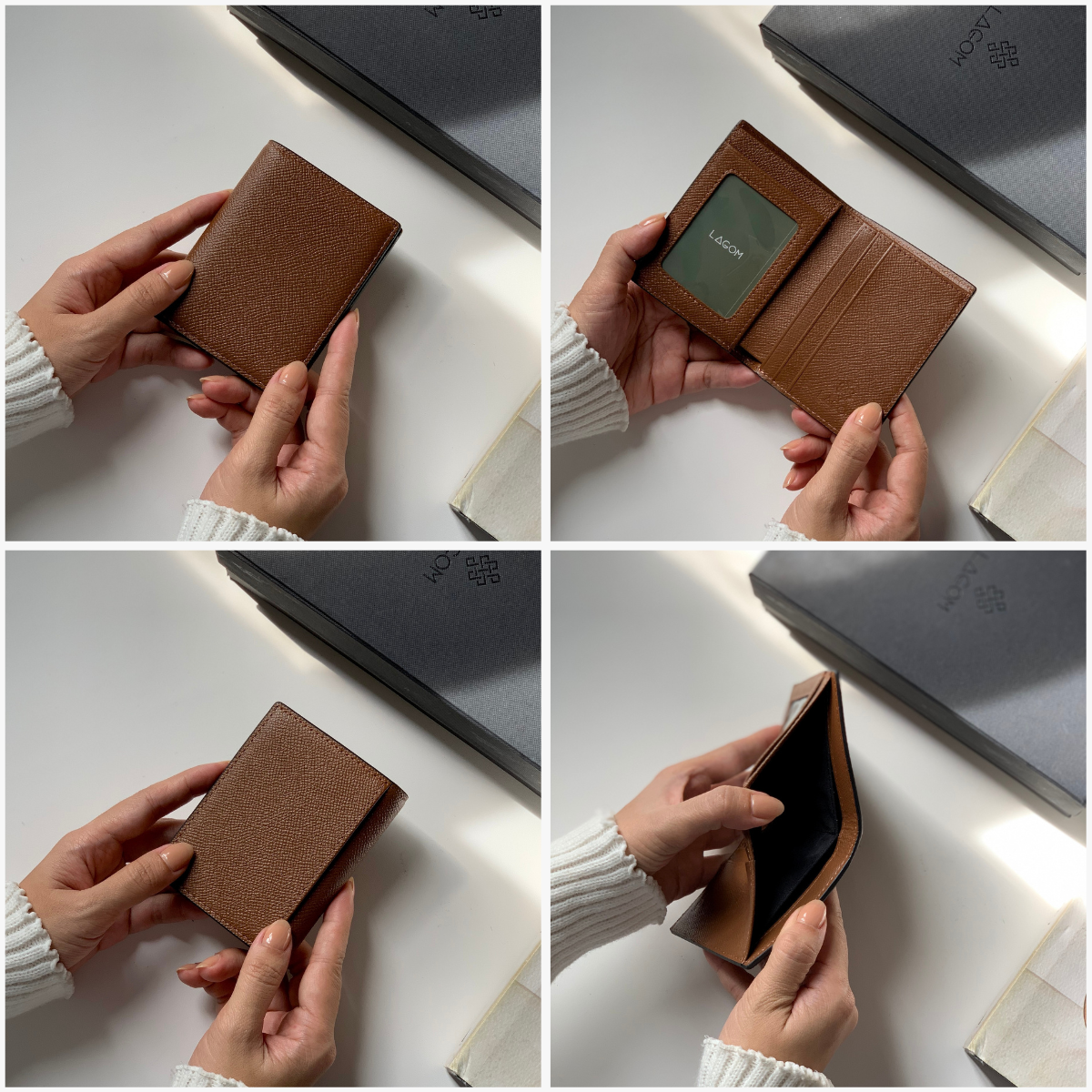Ví da thật mini LAGOM.ID Wallet màu Nâu