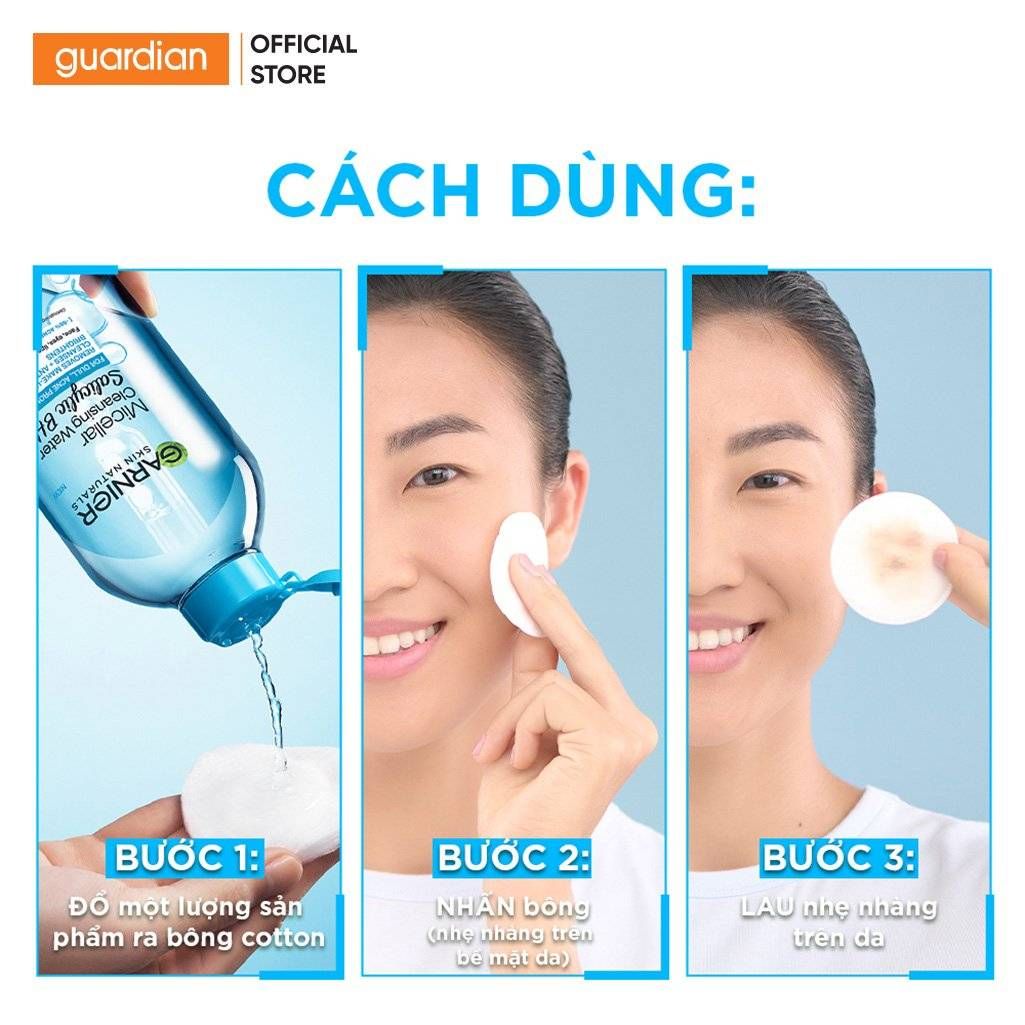 Mô tả Nước Tẩy Trang Cho Da Dầu Mụn Micellar Water Garnier Guardian 400Ml - 1