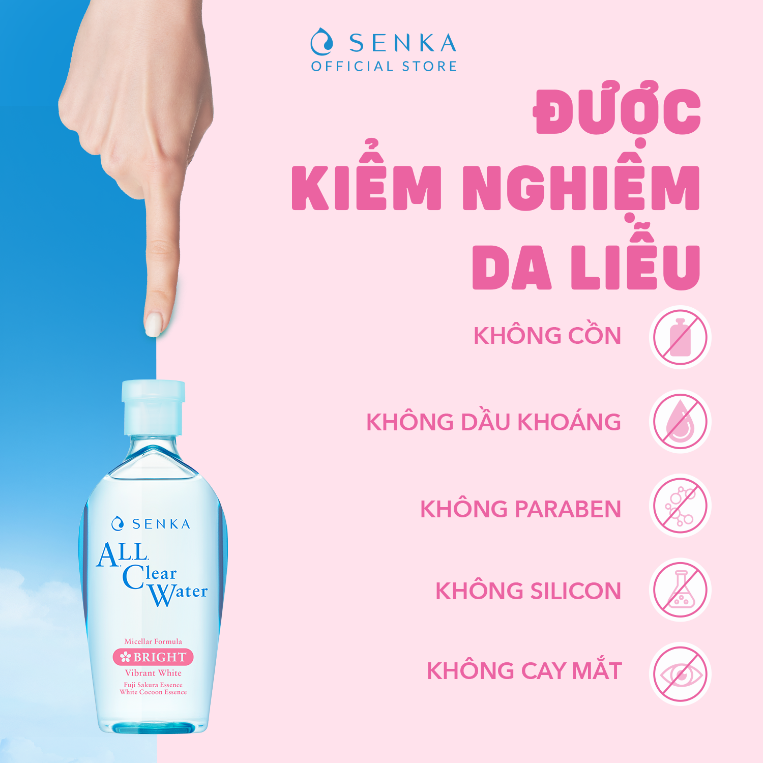 Mô tả Nước tẩy trang Micellar Dưỡng Sáng Cấp ẩm Senka All Clear Water Bright 230ml/chai - 5