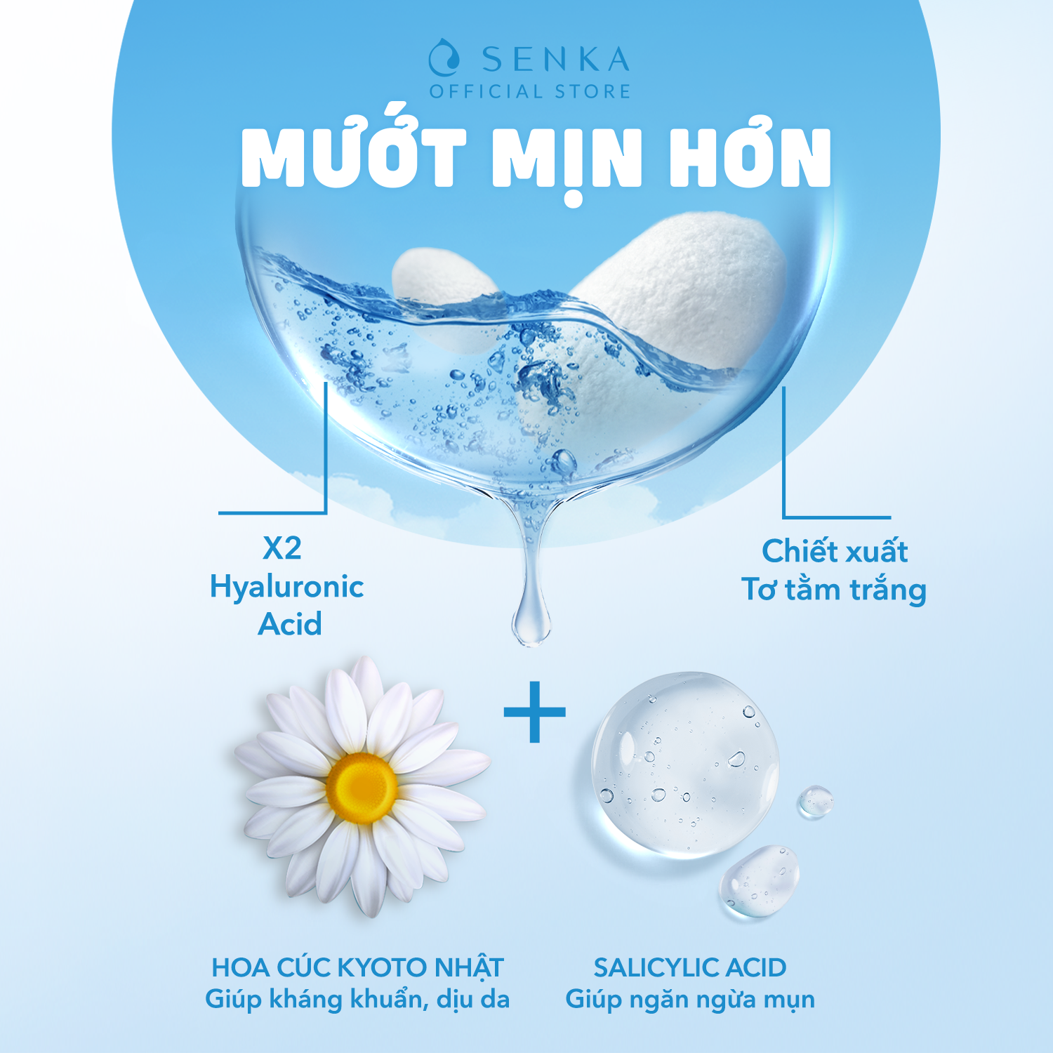 Mô tả Nước tẩy trang Micellar Giảm Mụn Senka All Clear Water Acne Care 230ml/chai - 3