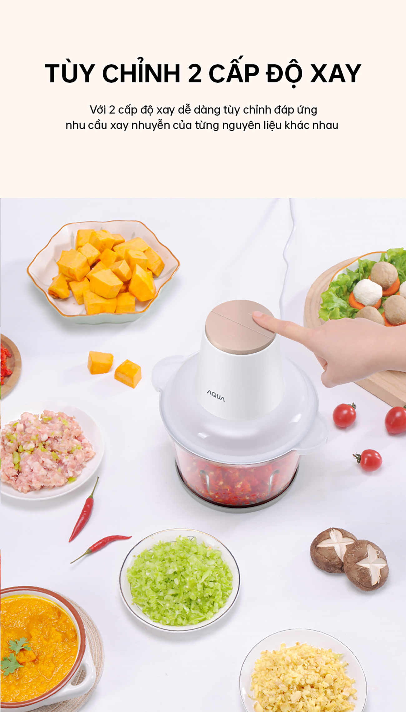 Mô tả Máy xay thịt Aqua GGS201R cối thuỷ tinh, dung tích 1.8L xay cua, thịt cá rau củ - Bảo hành 12 tháng - 3