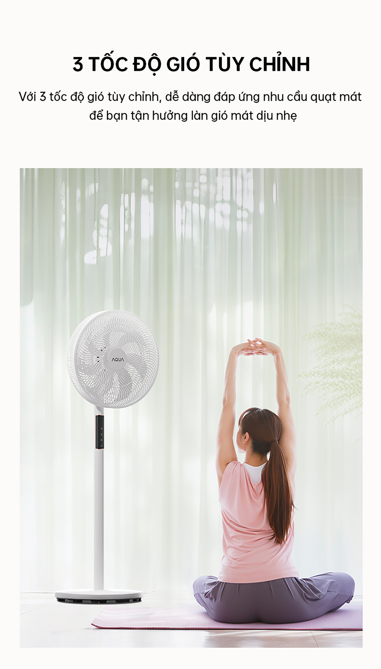 Mô tả Quạt cây đứng Aqua FED3501R thân quạt máy cảm ứng, điều khiển từ xa, hẹn giờ 12 tiếng, thu dài ngắn - 7
