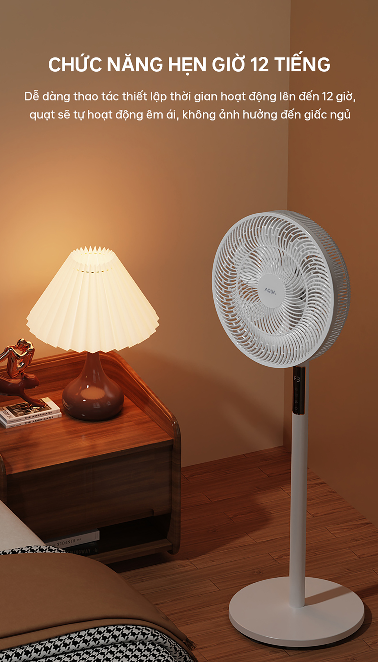 Mô tả Quạt cây đứng Aqua FED3501R thân quạt máy cảm ứng, điều khiển từ xa, hẹn giờ 12 tiếng, thu dài ngắn - 8