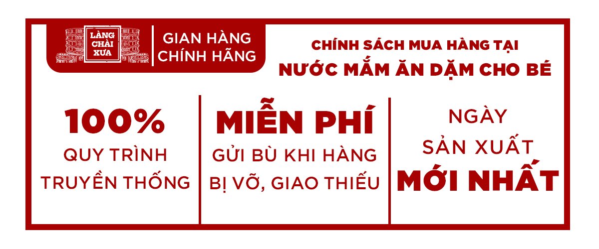 Mô tả Nước mắm Cá Cơm Than Làng Chài Xưa cho bé ăn dặm từ 6 Tháng Tuổi an toàn, nhiều cá ít muối vitamin 60ml/chai - 1