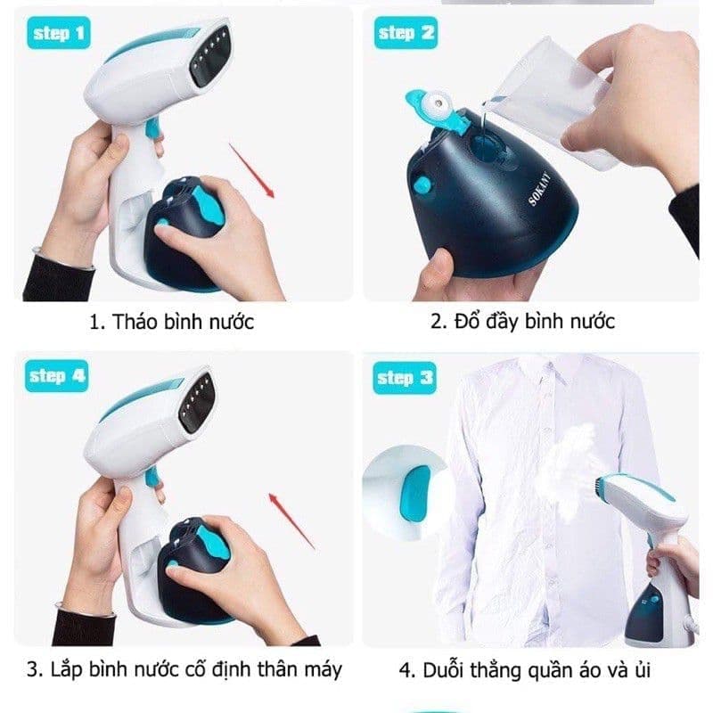 Mô tả Bàn là hơi nước cầm tay SOKANY ủi nhanh phẳng mọi chất vải, cực tiện lợi [BẢO HÀNH 12 THÁNG - ĐỔI TRẢ TRONG 15 NGÀY] - 9