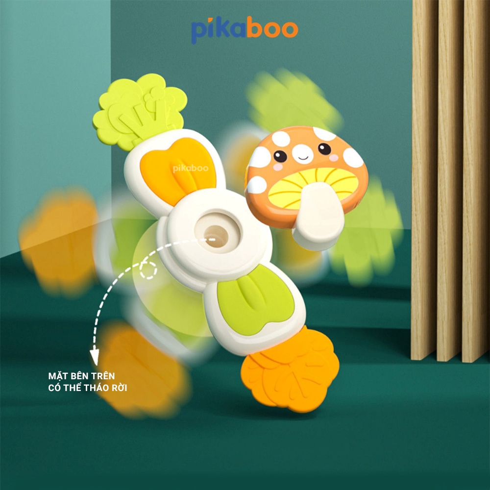 Mô tả Đồ chơi con quay spinner gặm nướu ngộ nghĩnh 3 trong 1 cao cấp Pikaboo bộ 3 con quay cao cấp an toàn - 4
