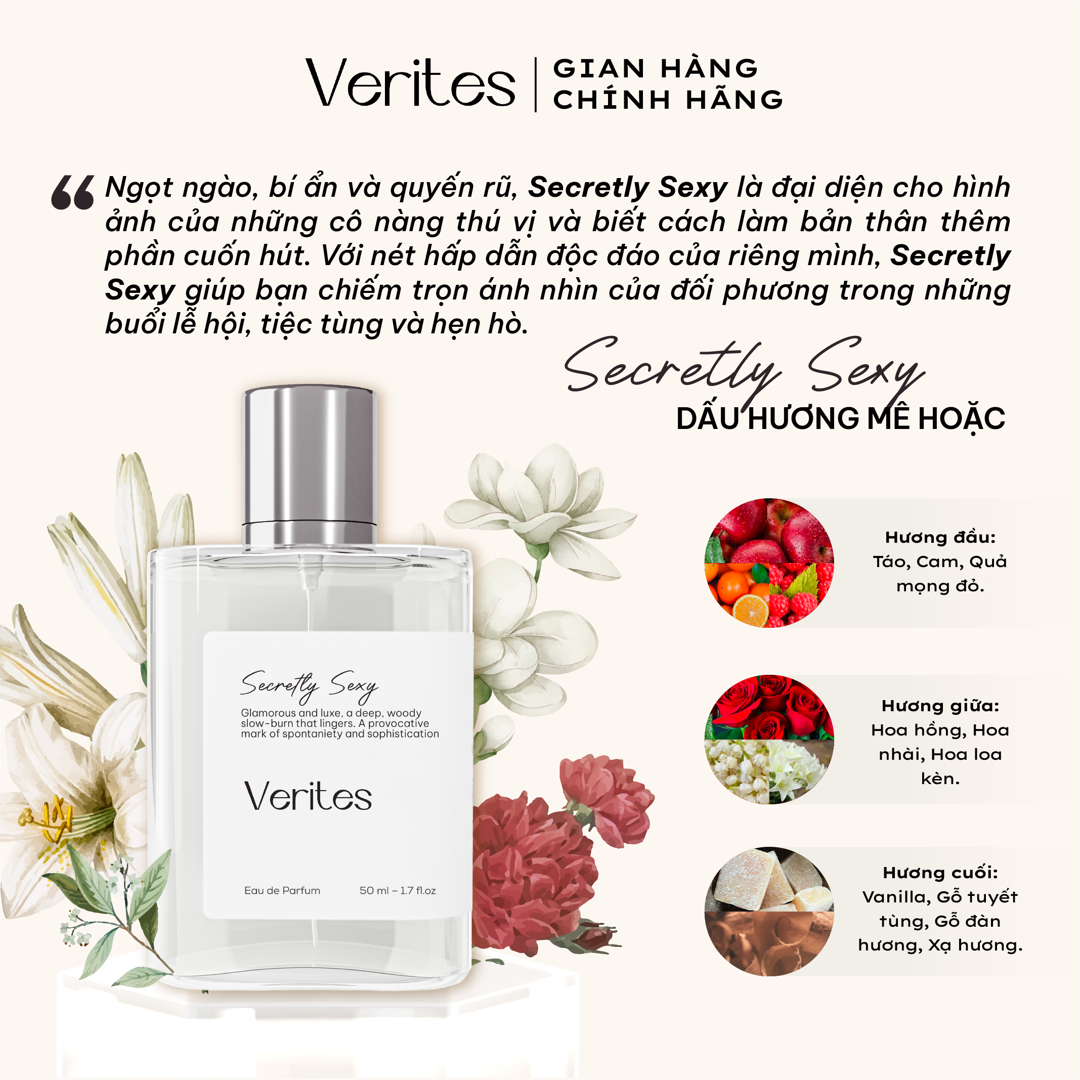 Mô tả Bộ sưu tập Signature 5 hương nước hoa VERITES fullsize 50ml/chai - 4