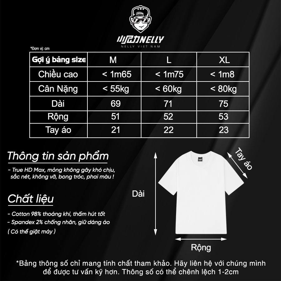 Mô tả Áo thun NELLY Cotton 260gsm Premium - Pleasurel Tay Lỡ Form Rộng Nam Nữ - 1