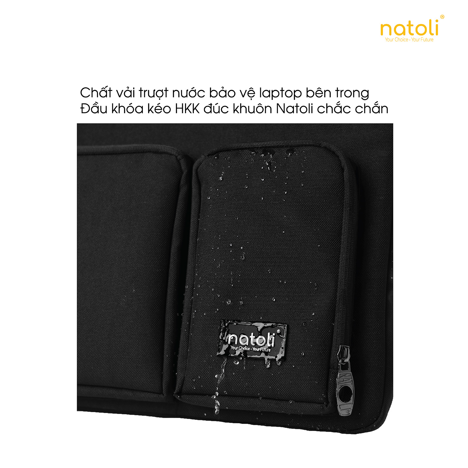 Chất liệu vải trượt nước túi chống sốc laptop