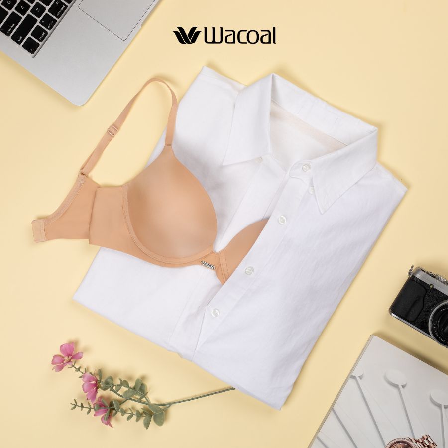 Mô tả Áo ngực nữ Wacoal mút dày 3cm nâng ngực có gọng chống tuột, Áo lót trơn dây vai cố định - IIB5395 - 2