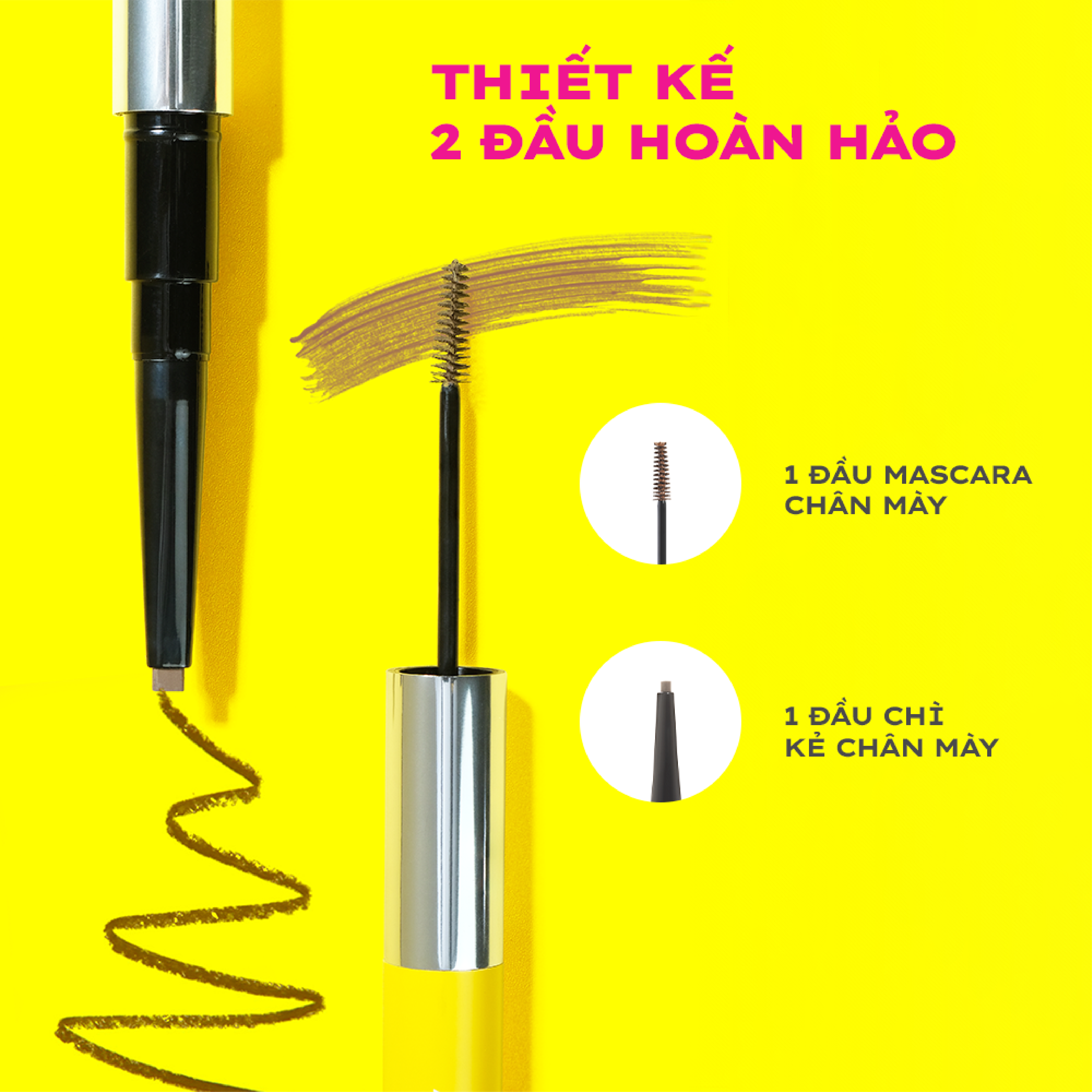 Mô tả Chì kẻ mày 2 đầu Lemonade Dual Eyebrow 2.75g - 2