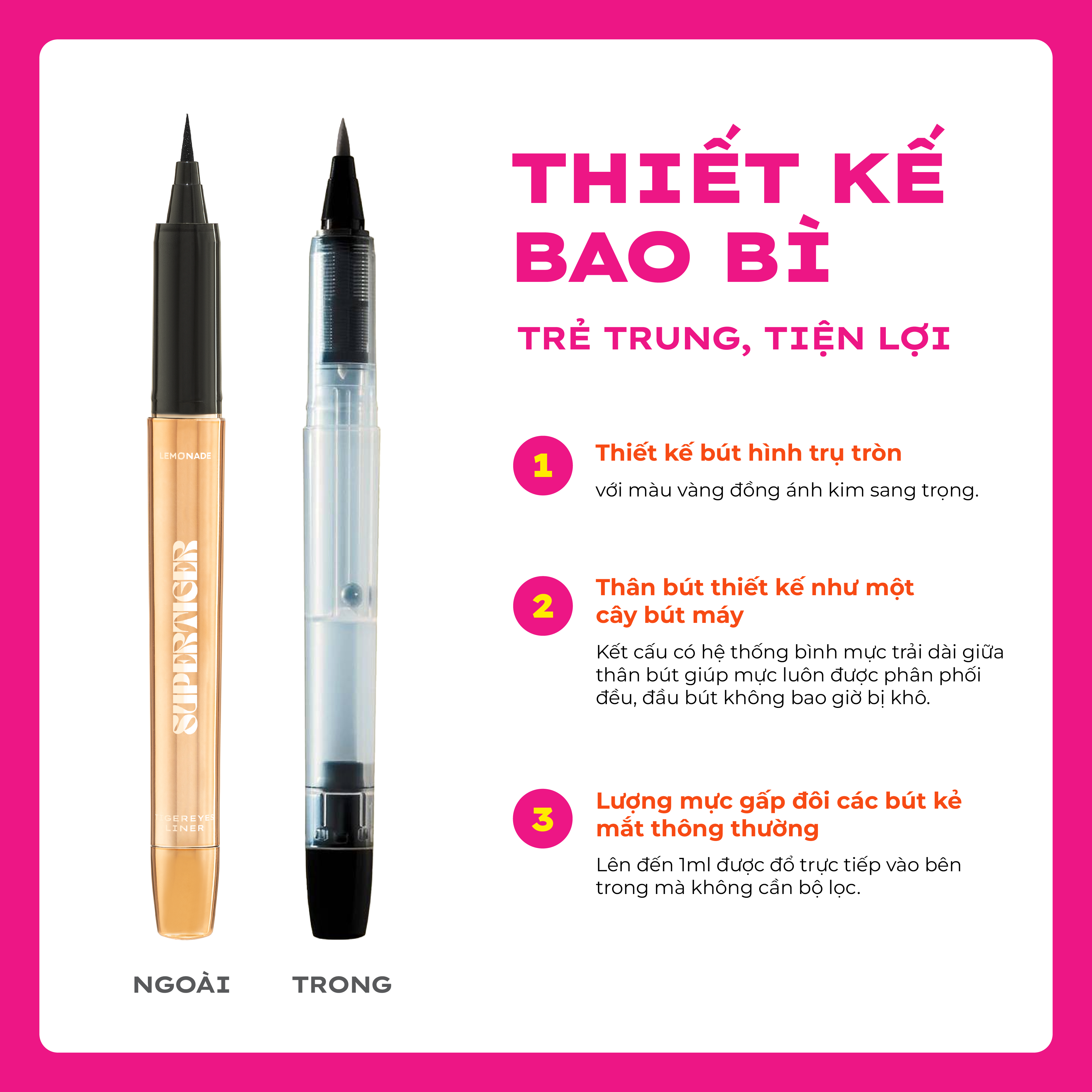 Mô tả Bút kẻ mắt siêu mảnh Lemonade SuperTiger Micro Eyeliner 1g - 2