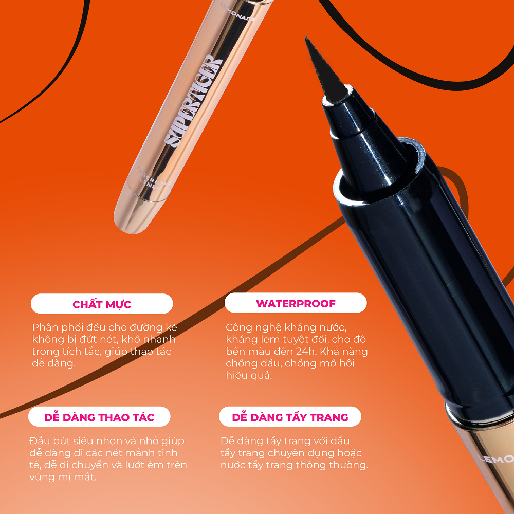Mô tả Bút kẻ mắt siêu mảnh Lemonade SuperTiger Micro Eyeliner 1g - 4