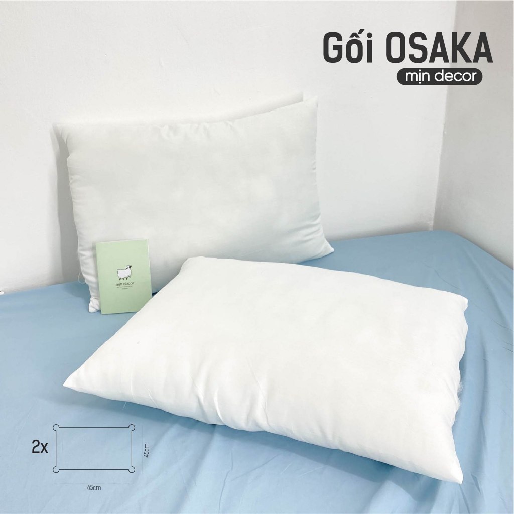 Mô tả Đôi Ruột Gối Nằm Bông Ép Osaka Mịn Decor, Ruột Gối Bông Gòn Có Khoá Kéo 45x65cm, Mềm Êm - 2