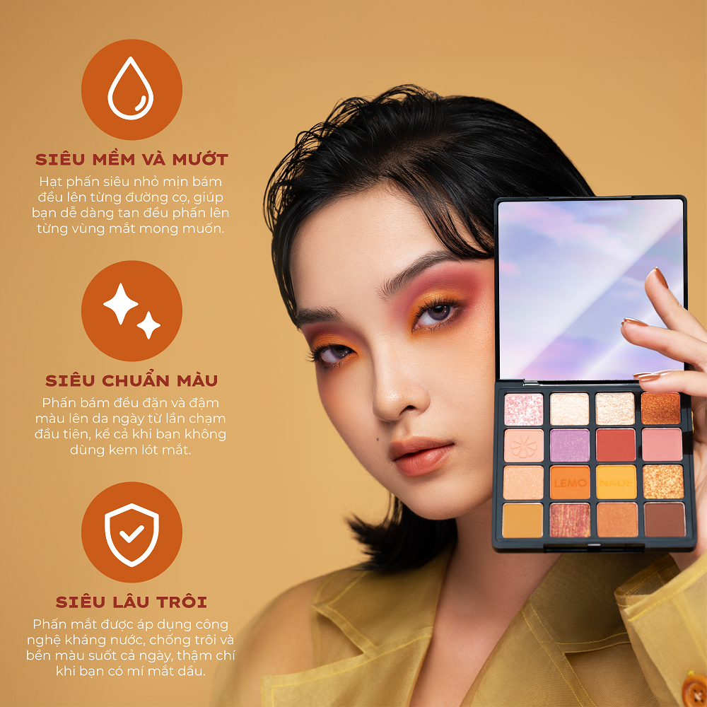 Mô tả Bảng phấn mắt Lemonade Aesthetic Eyeshadow Palette 20.8g - 4