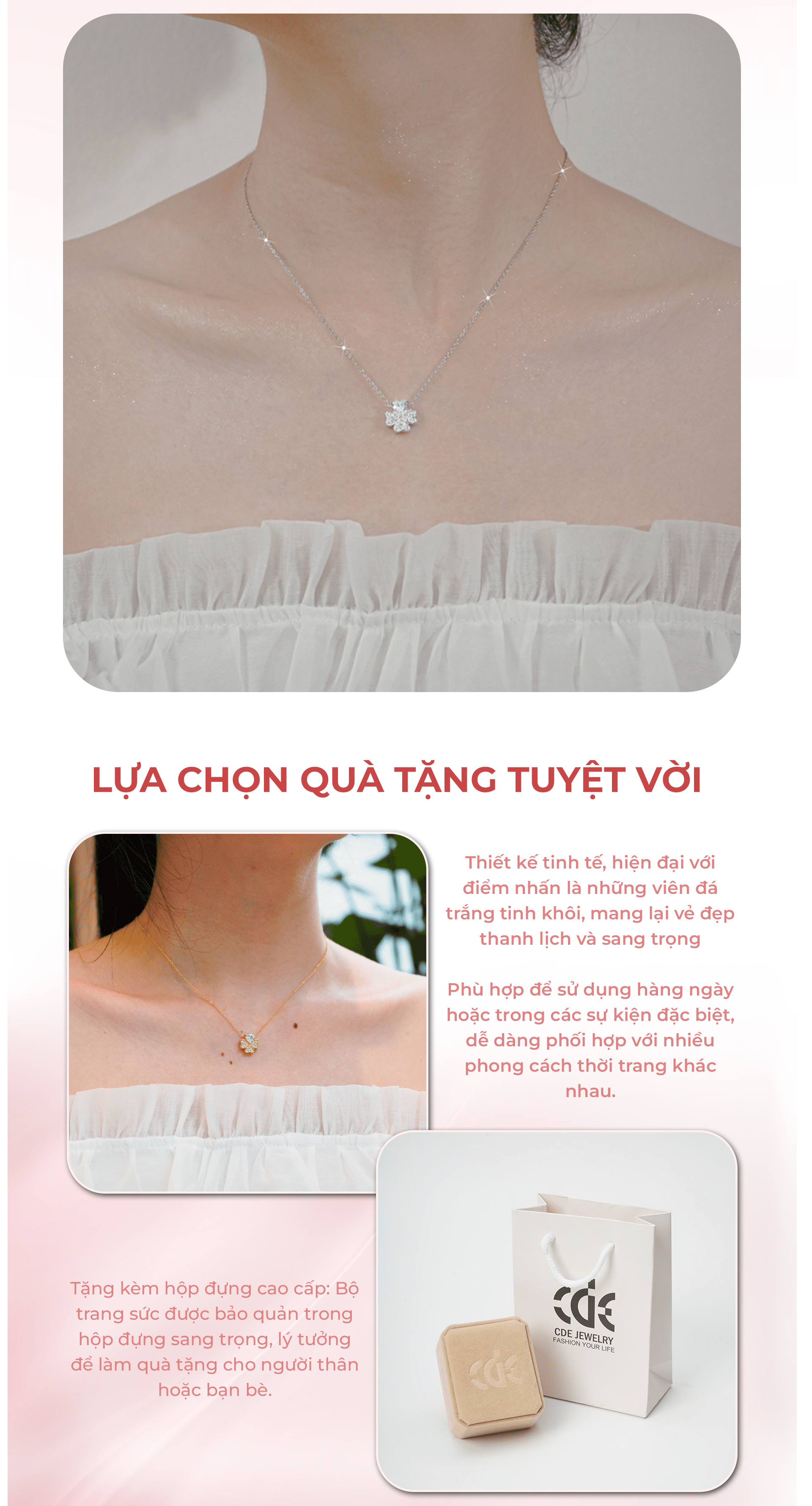 Mô tả Dây chuyền nữ CDE Graceful Leaf Pendant Silver Necklace CDE6386SV - Dây chuyền nữ cao cấp - 5