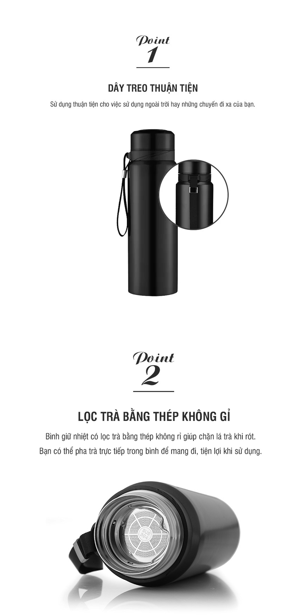 Mô tả Bình Giữ Nhiệt Thép Không Gỉ có dây treo Lock&Lock Vacuum Bottle (800ml) LHC6180 - 2