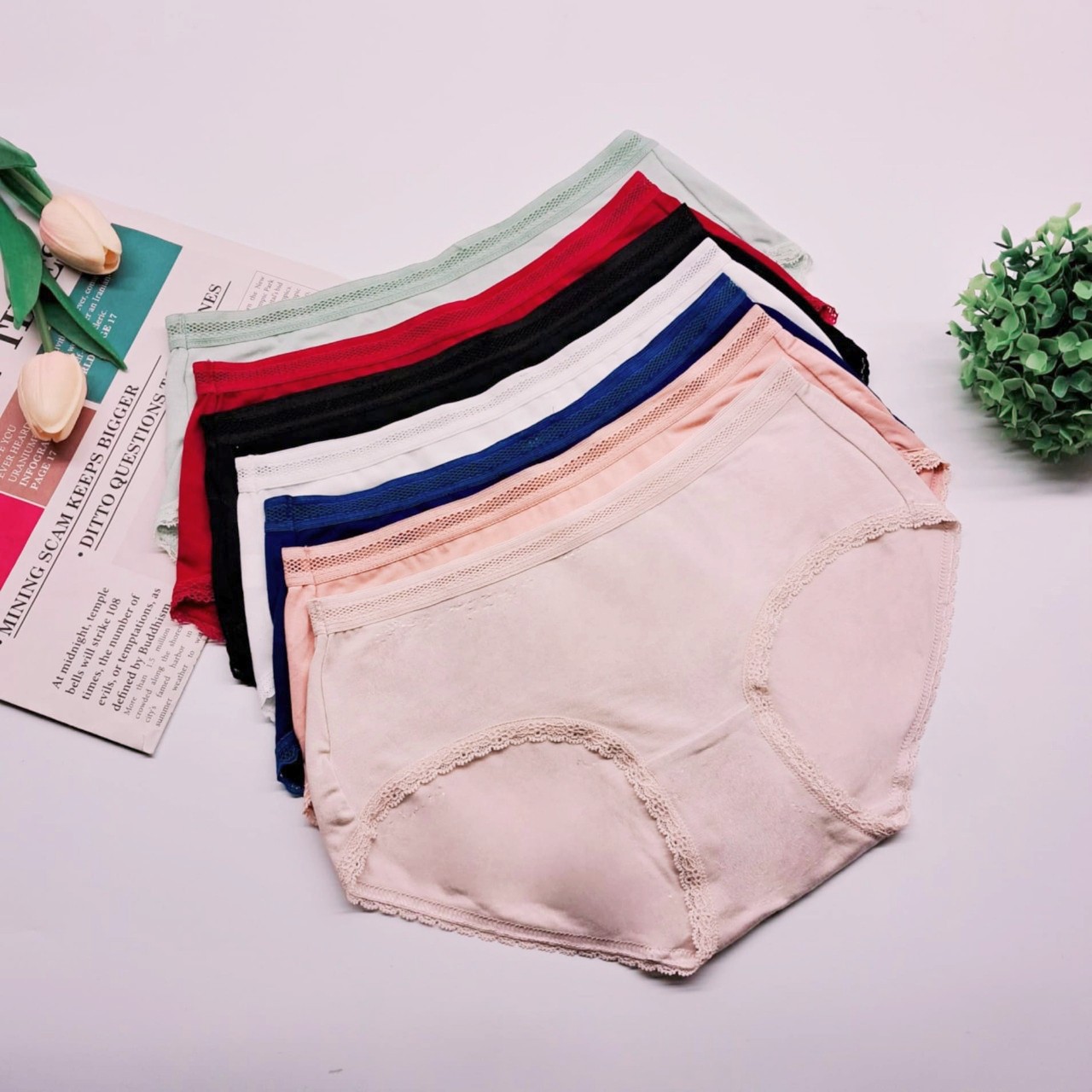 Mô tả Set 5 quần lót nữ cotton lụa Vicci 109 mềm mại, êm ái, thấm hút mồ hôi, kháng khuẩn khử mùi - 2