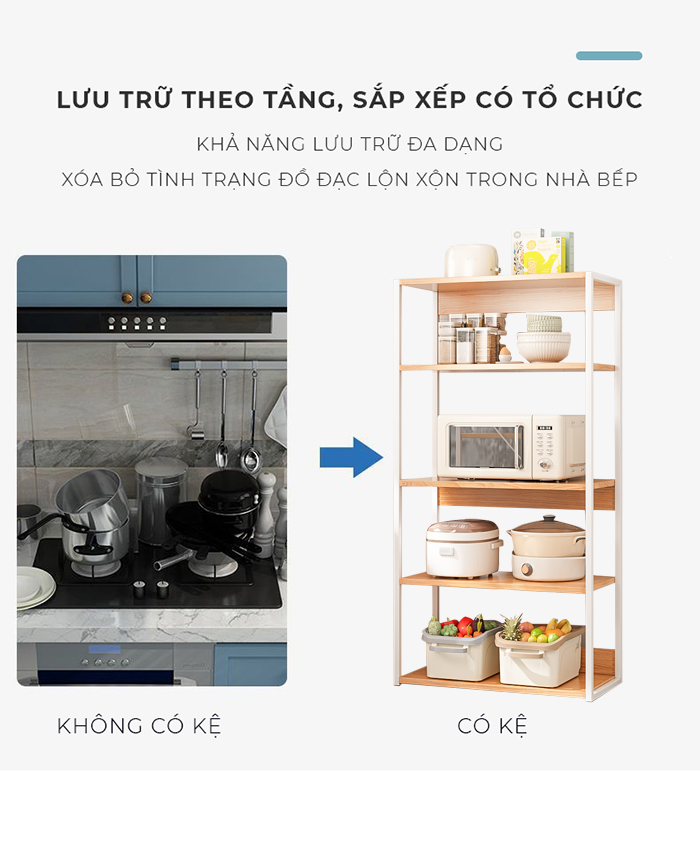 Mô tả Kệ lò vi sóng IGA sắp xếp không gian bếp gọn gàng phong cách hiện đại GM05 - 2