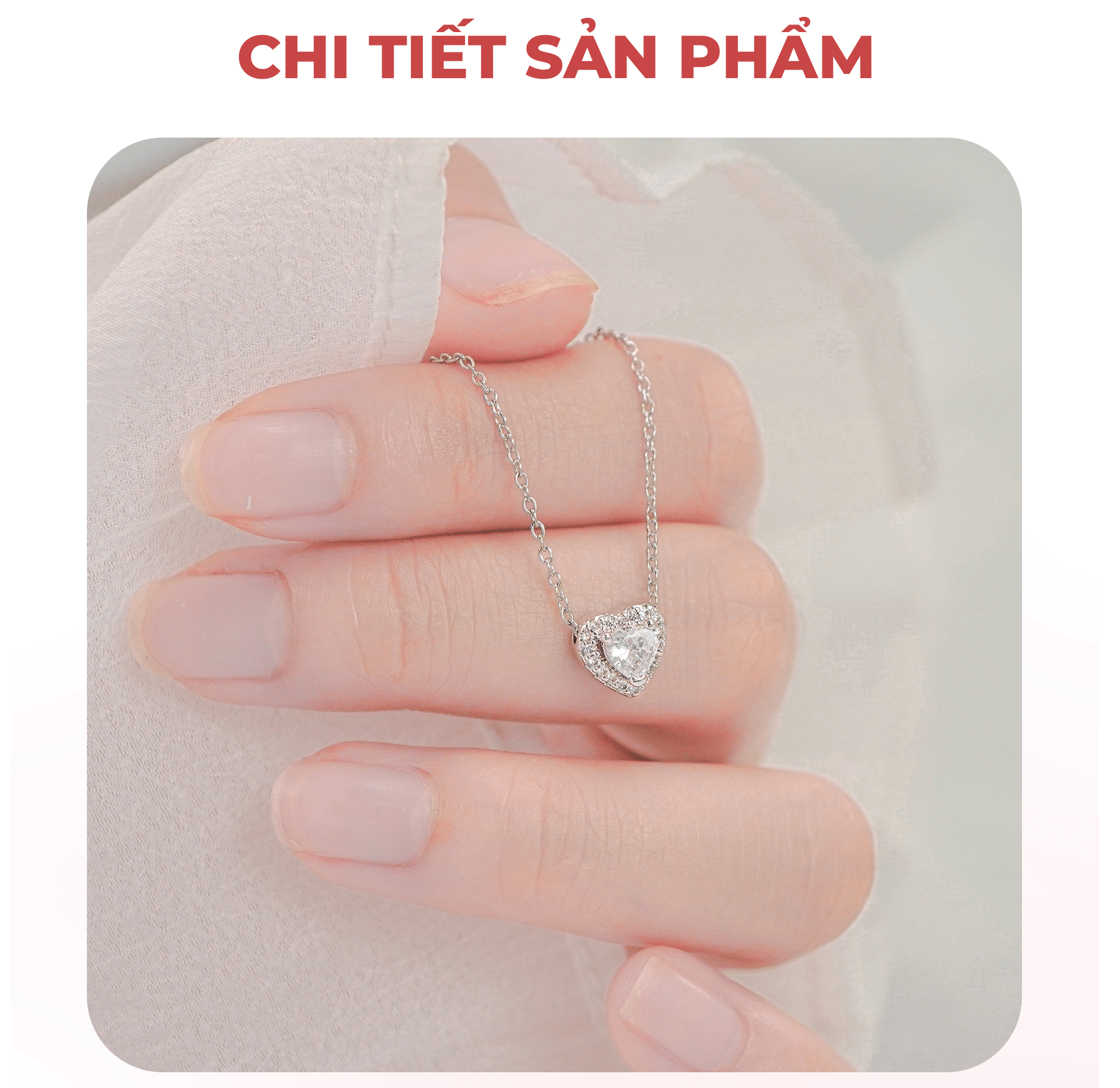 Mô tả Dây chuyền bạc nữ CDE Elevated Heart Silver Necklace CDE6389SV - Dây chuyền nữ cao cấp - 4