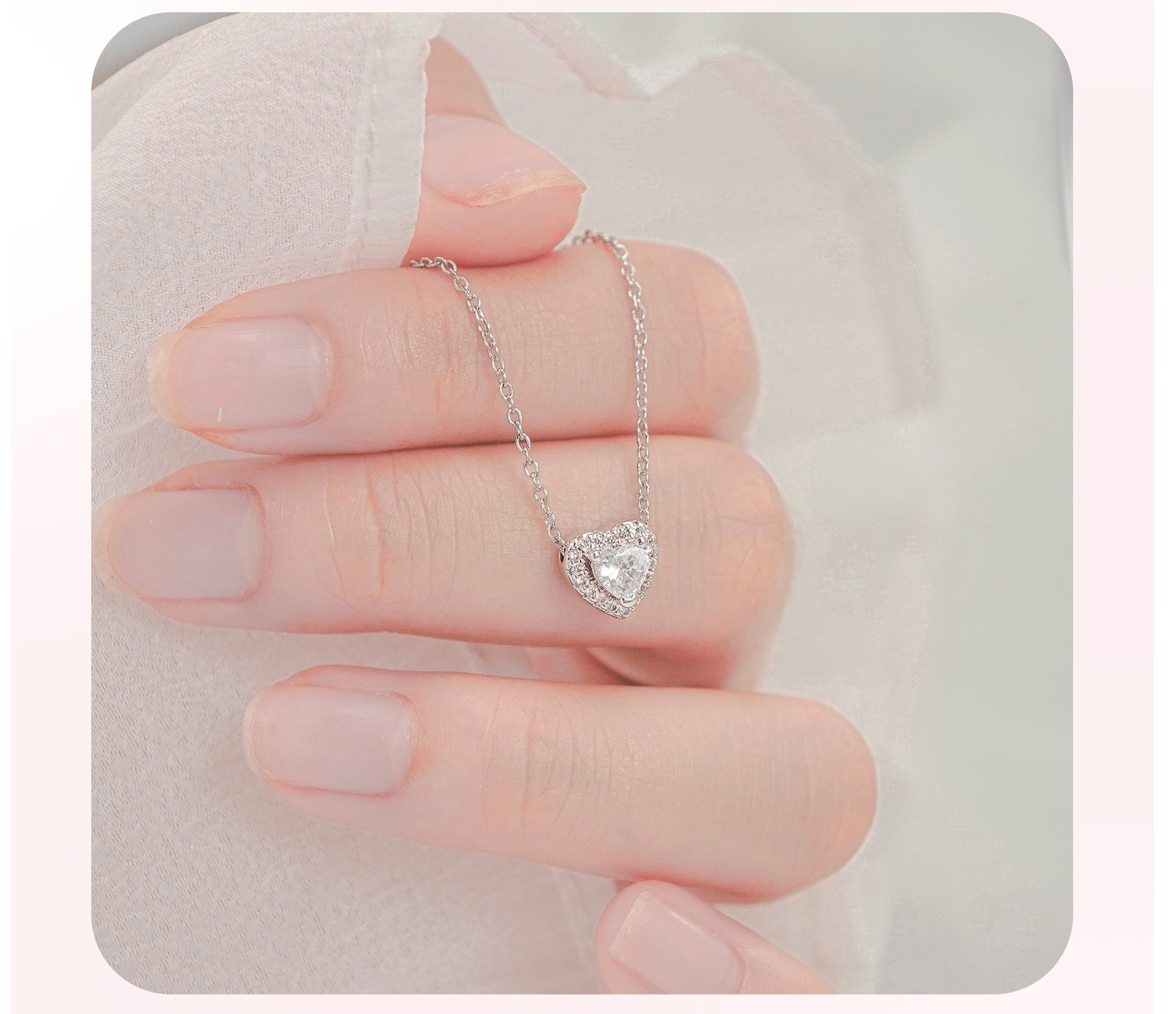 Mô tả Dây chuyền bạc nữ CDE Elevated Heart Silver Necklace CDE6389SV - Dây chuyền nữ cao cấp - 5