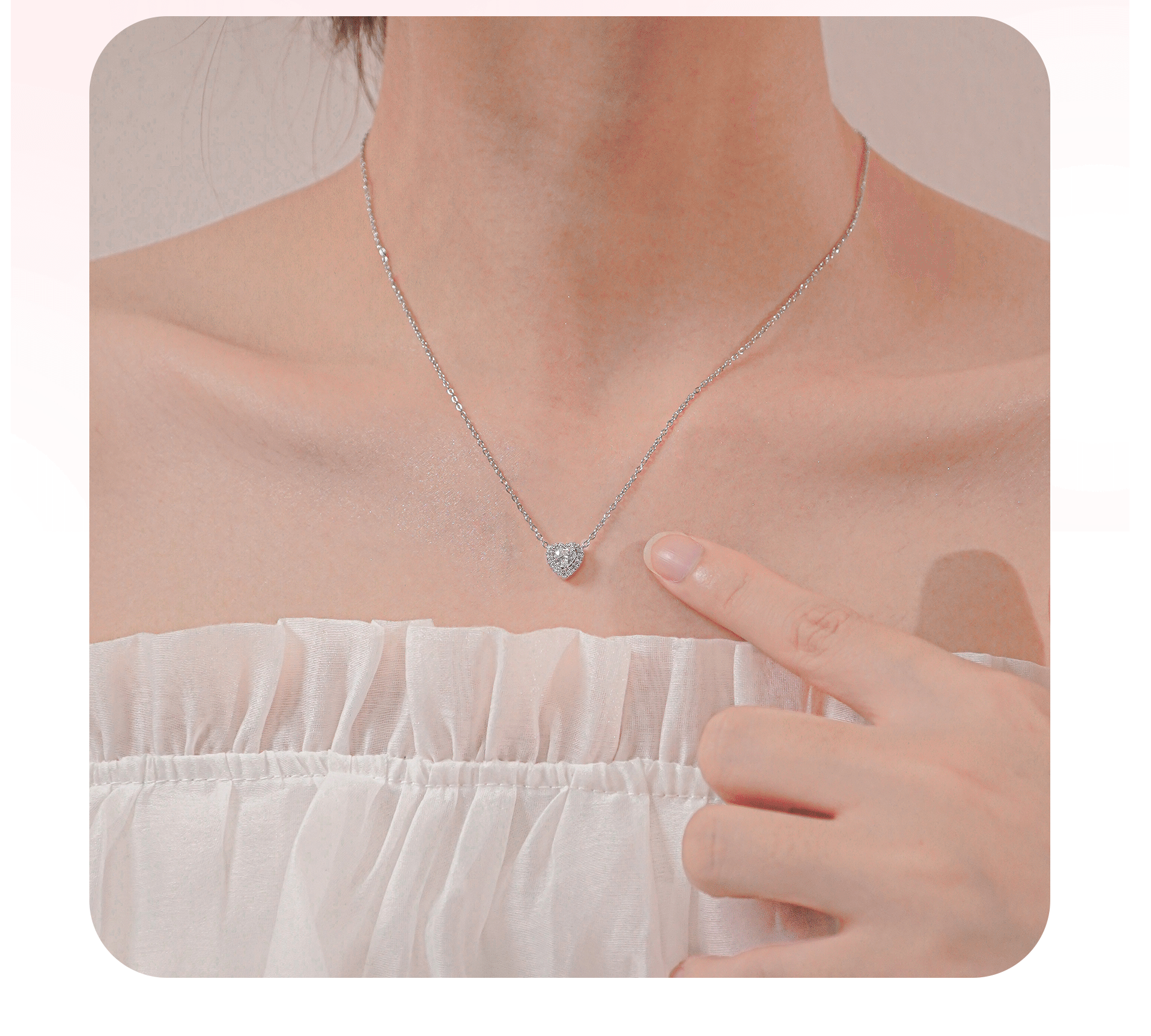 Mô tả Dây chuyền bạc nữ CDE Elevated Heart Silver Necklace CDE6389SV - Dây chuyền nữ cao cấp - 6