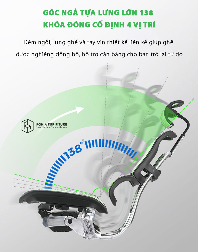 Điều chỉnh ngả lưng Ergohuman Elite 02