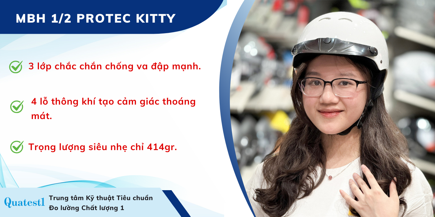 Mô tả Mũ bảo hiểm nửa đầu cho bé Protec Kitty đơn màu, an toàn, gọn nhẹ, nhiều màu sắc và thoáng khí - 1