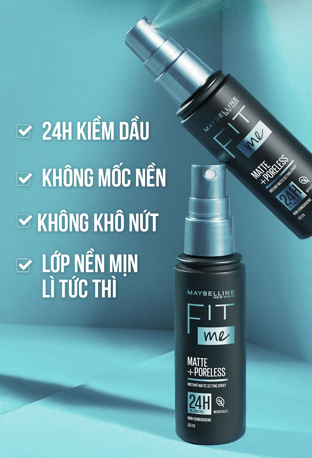 Mô tả Xịt cố định lớp trang điểm FIT ME MATTE+PORELESS INSTANT MATTE SETTING SPRAY MAYBELLINE NEW YORK - 2